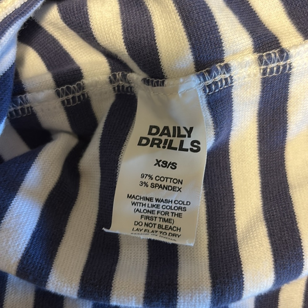 Daily Drills Navy and White Striped Cotton Long Sleeve - Picture 6 of 6